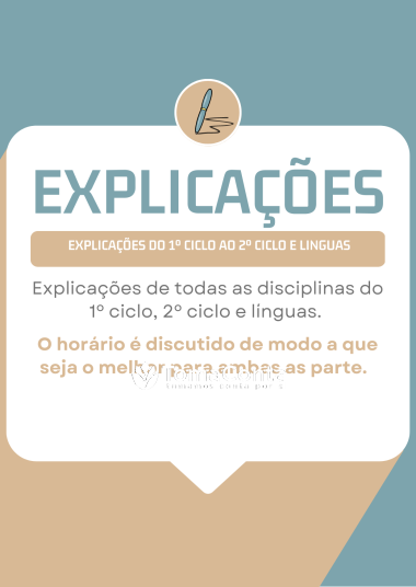 Explicações 1º ciclo, 2º ciclo e línguas