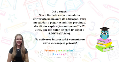 Apoio escolar, auxilio nos trabalhos de casa, consolidação de conteúdos e explicações