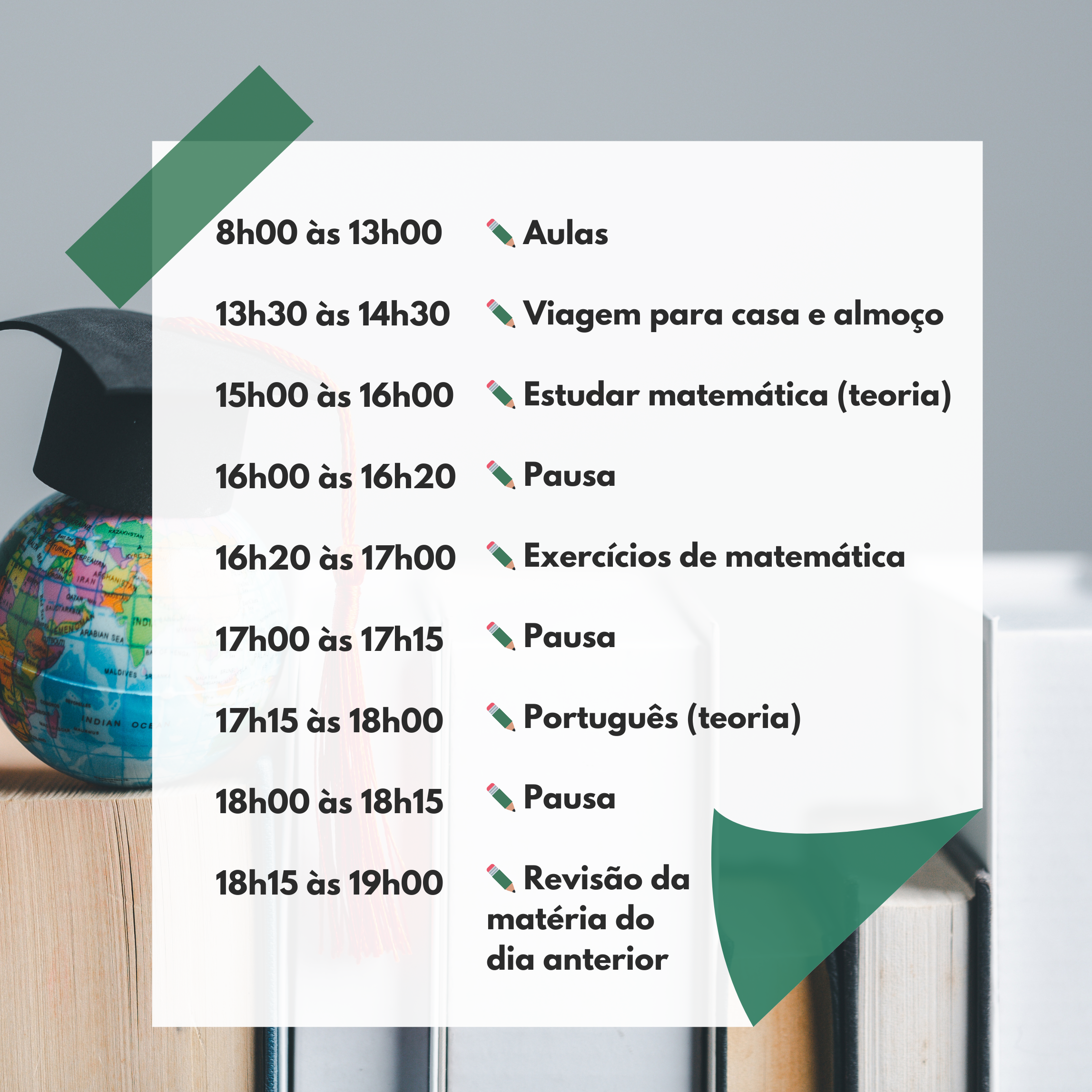exemplo de plano de estudo diário