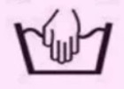 símbolo etiqueta da roupa lavar à mão(balde com água e uma mão)