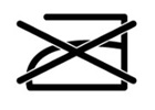 símbolo etiqueta da roupa não pode passar a ferro (ferro de engomar com um x em cima)