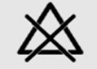 símbolo etiqueta da roupa não pode usar alvejante (triângulo com x por cima)