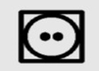 símbolo etiqueta da roupa secar na máquina com temperatura média(quadrado com um círculo no interior e dois pontos no meio)