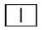 símbolo etiqueta da roupa secar pendurado (quadrado com linha vertical no meio)