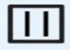 símbolo etiqueta roupa secar no varal com centrifugação reduzida (quadrado com duas linhas verticais no interior) 
