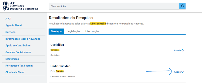 Passo a passo de  obter o Certificado de Residência Fiscal no portal das finanças.